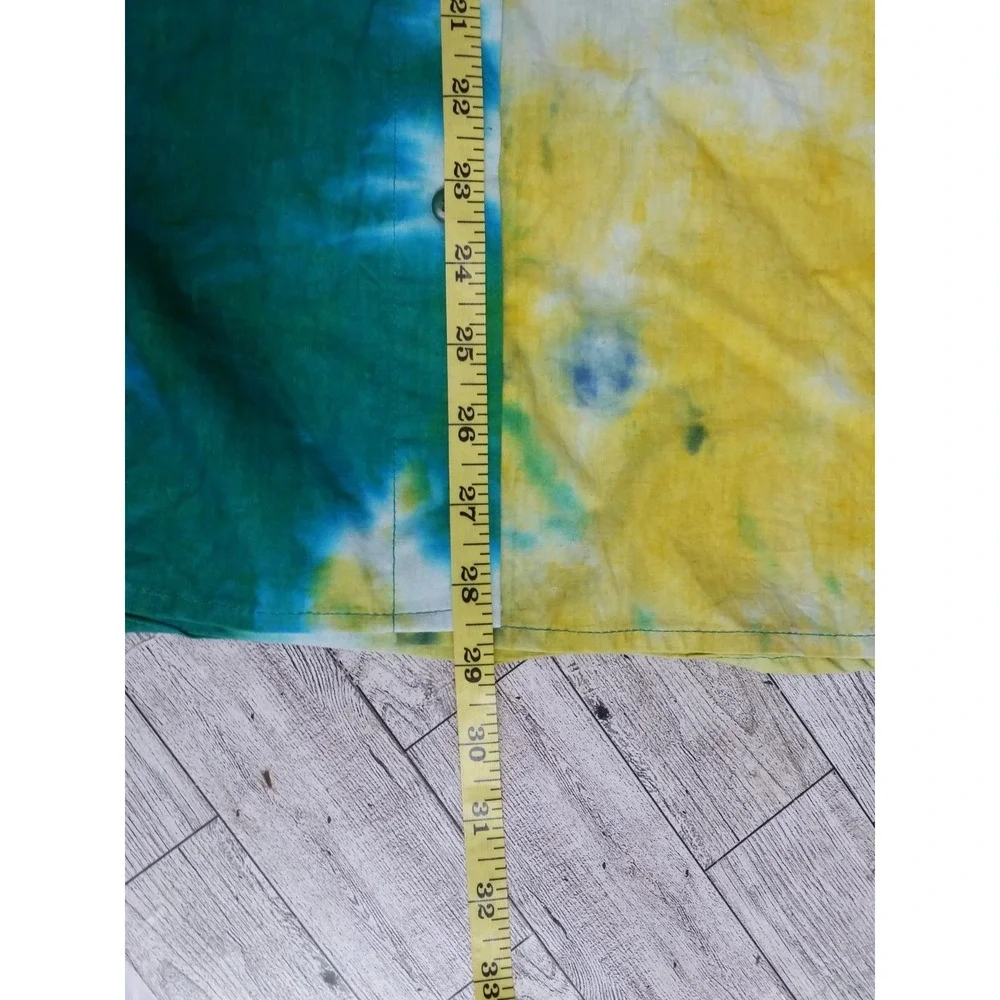 Vintage NEW Short Circuit Tie Dyed Long Sleeve Button Down Shirt Shoulder Pads L